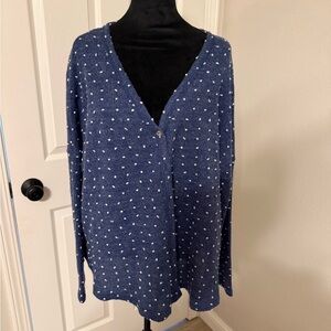 DAVI & DANI Navy Polka Dot Blouse